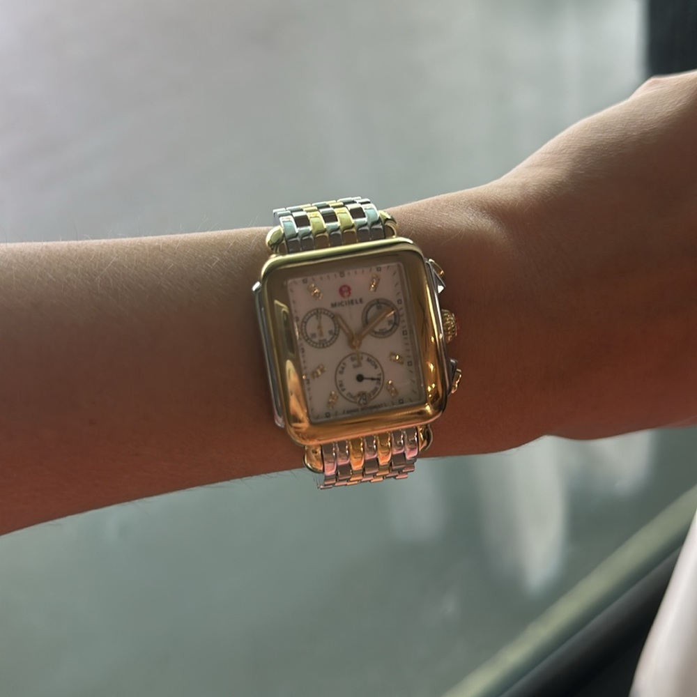 Michele Deco 18 Two-Tone Diamond MOP Watch